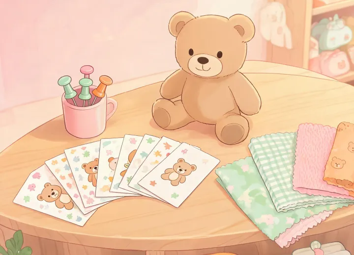 Gund support desk with plush gift map and nursery illustration
