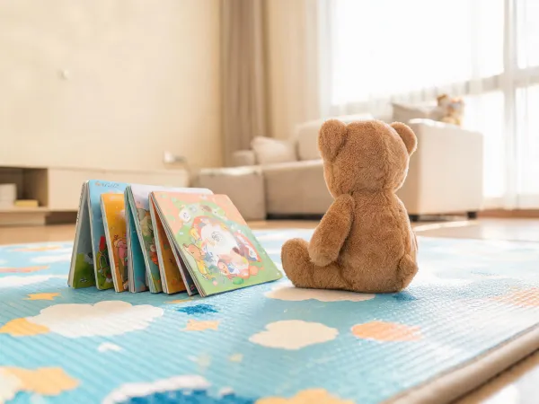 Toddler story time with plush animal