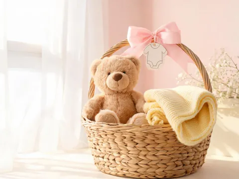 Baby shower gift basket
